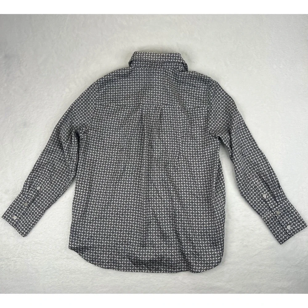 H&M Men's Geometric Print Button Down Shirt Long Sleeve‎ Polyester Size Medium